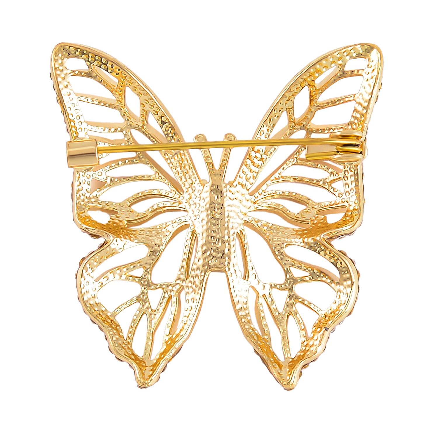 Butterfly White Crystal Brooch 0.01 ct 0.010 Ct. 7634233 3