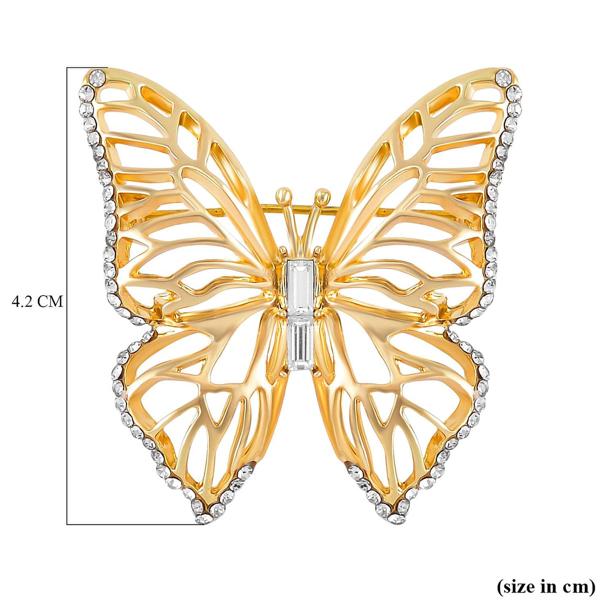 Butterfly White Crystal Brooch 0.01 ct 0.010 Ct. 7634233 4