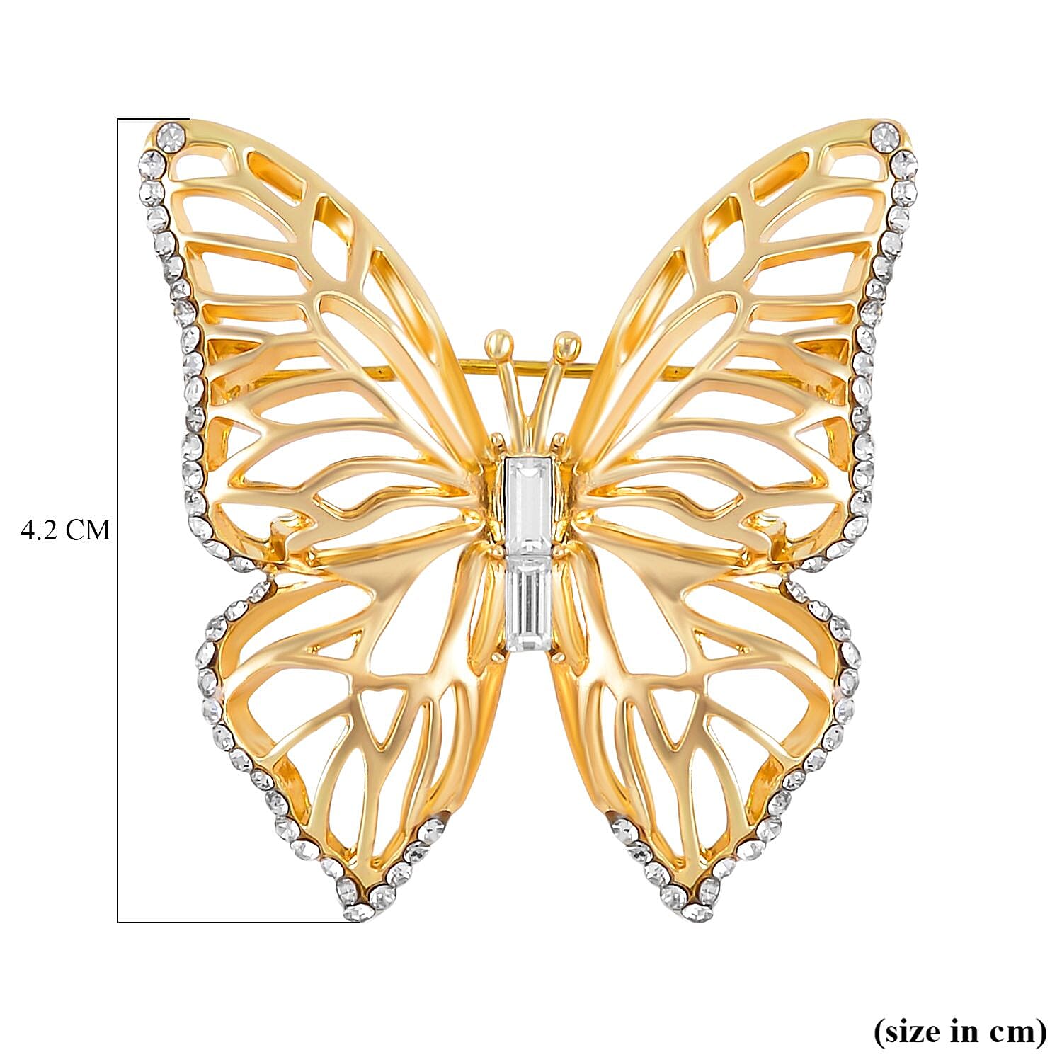 Butterfly White Crystal Brooch 0.01 ct 0.010 Ct. 7634233 4