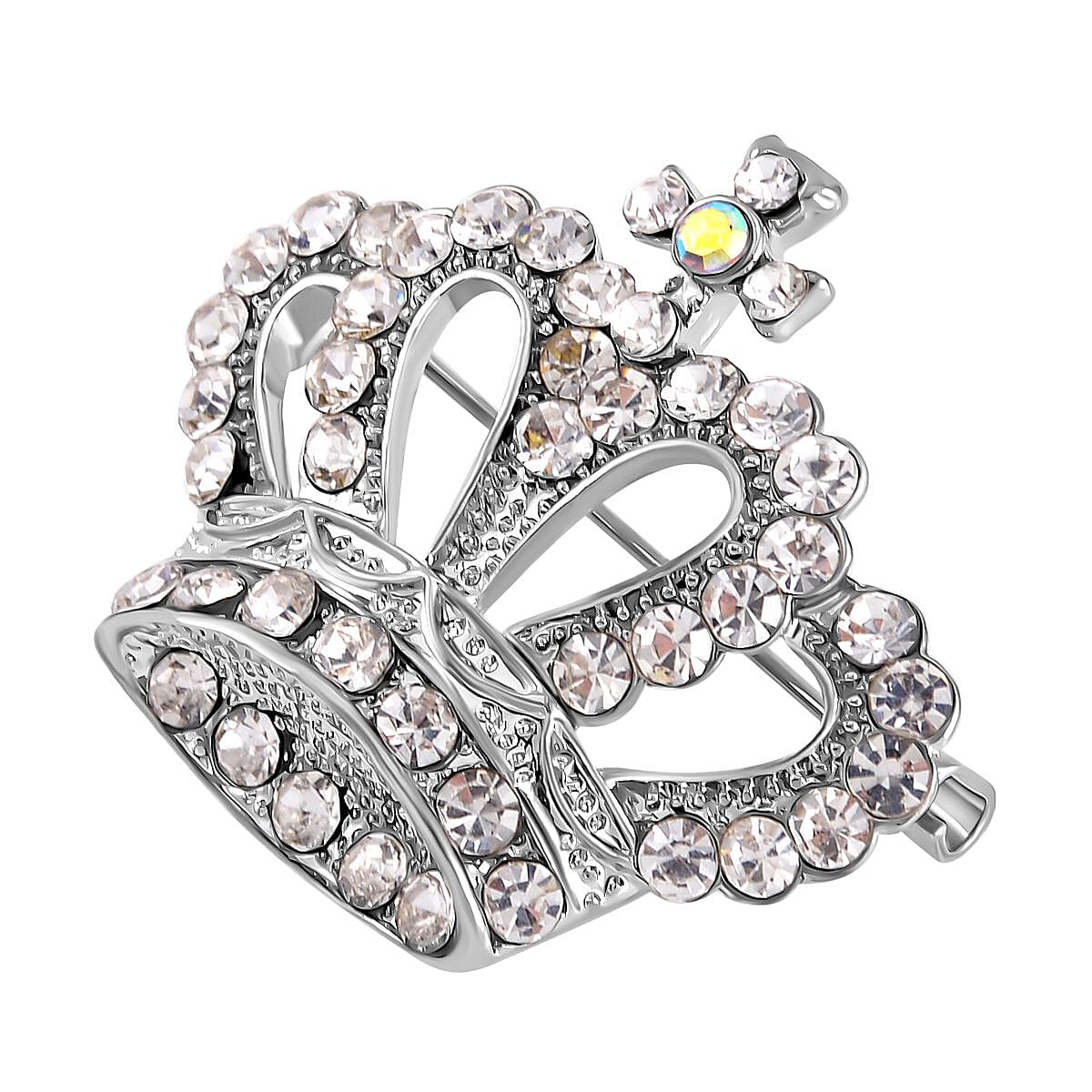Crown White Crystal, Simulated Mystic White Crystal Brooch 0.02 ct 0.020 Ct. 7601352 2