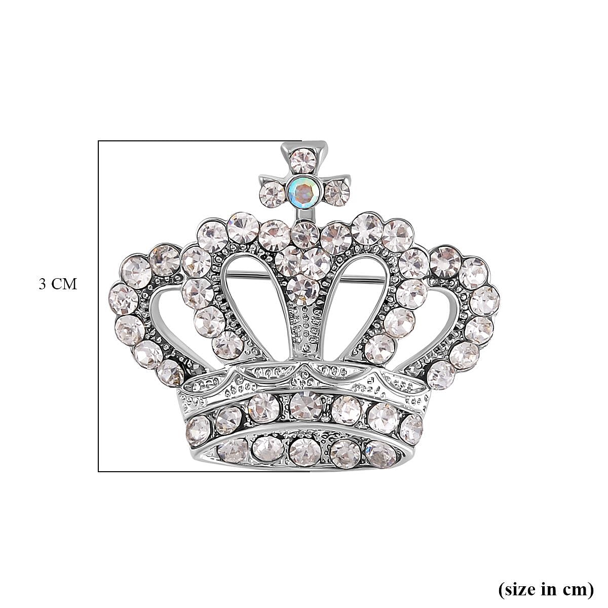 Crown White Crystal, Simulated Mystic White Crystal Brooch 0.02 ct 0.020 Ct. 7601352 4