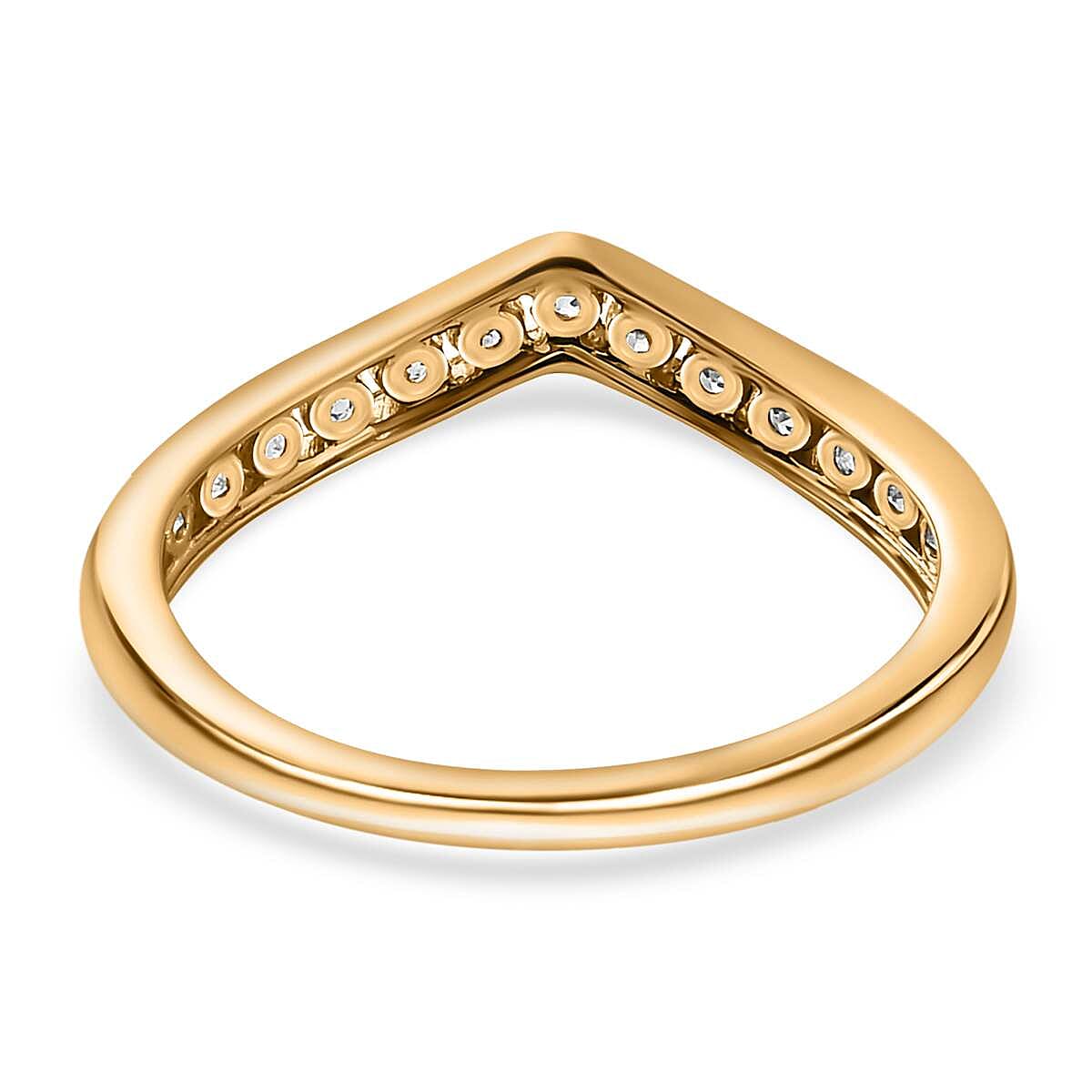 NY Closeout- Cubic Zirconia Wishbone Ring in 18K Yellow Gold Vermeil Plated Sterling Silver 7615042 4