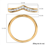 NY Closeout- Cubic Zirconia Wishbone Ring in 18K Yellow Gold Vermeil Plated Sterling Silver