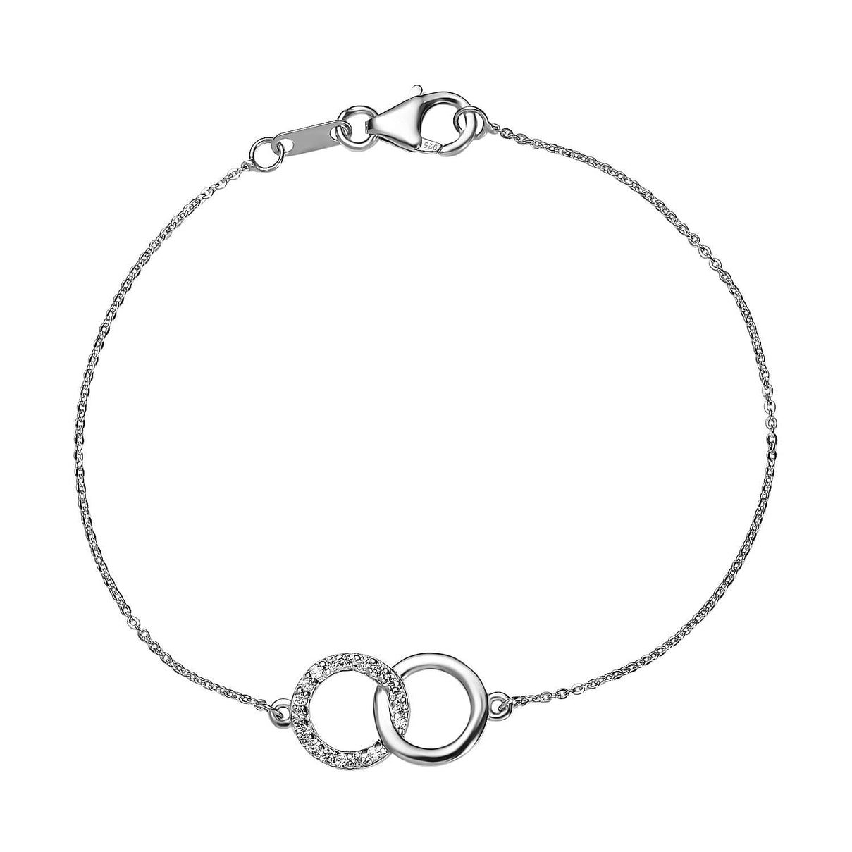 Simulated Diamond Chain Bracelet (Size - 7.5) in Platinum Overlay Sterling Silver 7575188 0