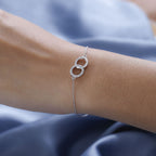 Simulated Diamond Chain Bracelet (Size - 7.5) in Platinum Overlay Sterling Silver