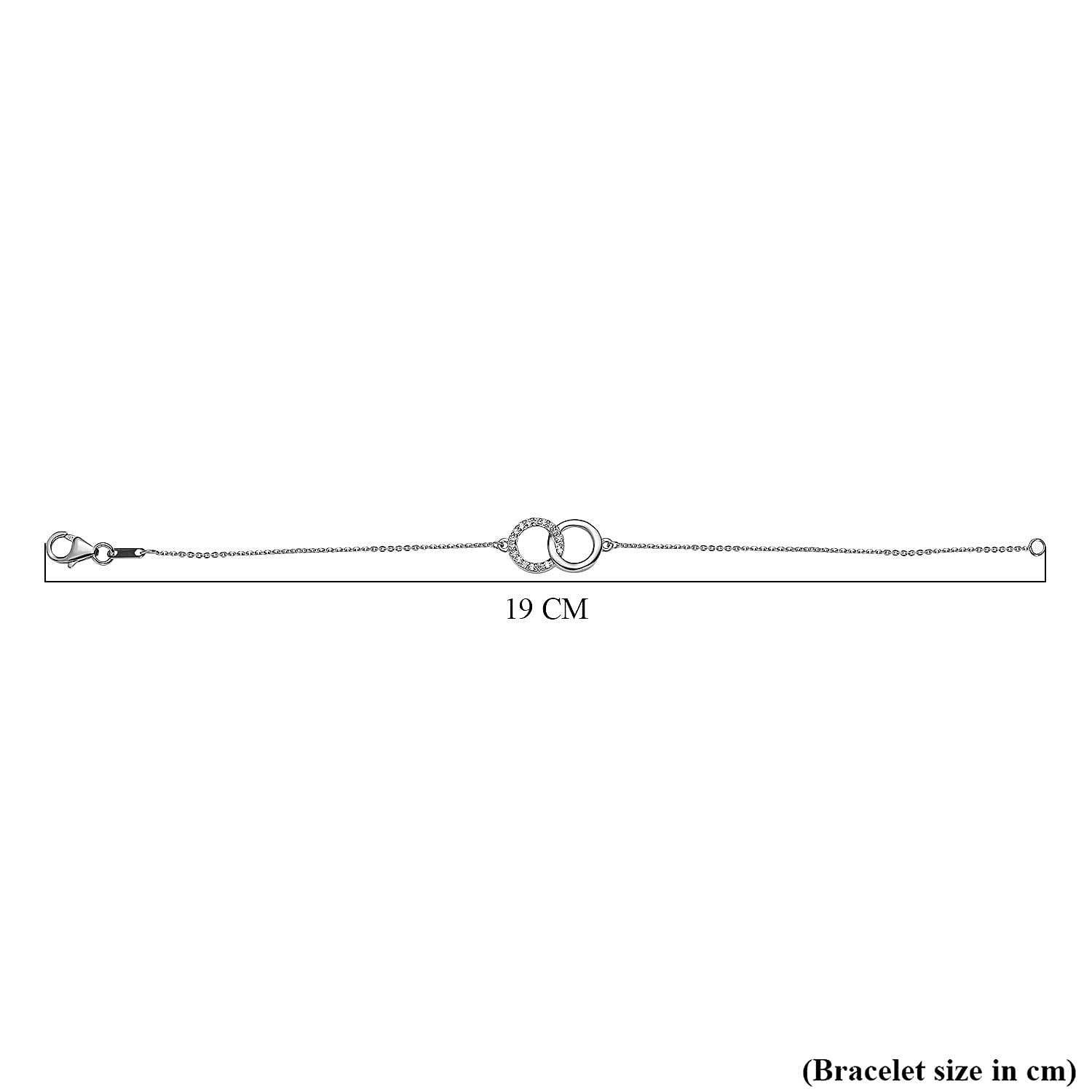 Simulated Diamond Chain Bracelet (Size - 7.5) in Platinum Overlay Sterling Silver 7575188 4