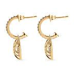White Cubic Zirconia  Heart Earring with Push Back