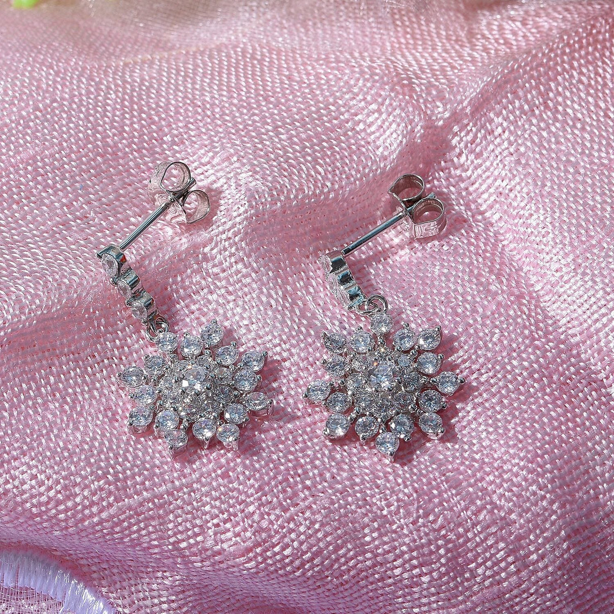 White Cubic Zirconia Earring in Rhodium Overlay Sterling Silver 1.16 ct 1.160 Ct. 7625807 2