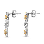 NY Closeout - Simulated Diamond Earrings with Push Back in 18K Vermeil Yellow Gold Plated Sterling Silver