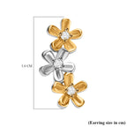 NY Closeout - Simulated Diamond Earrings with Push Back in 18K Vermeil Yellow Gold Plated Sterling Silver
