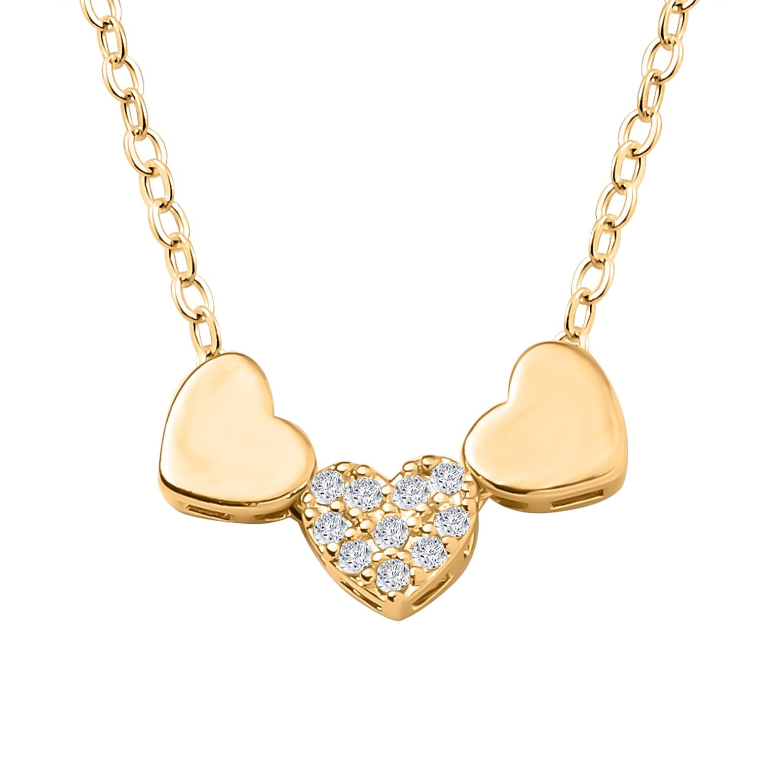 Cubic Zirconia Heart Necklace (Size - 20-2 inch Ext.) 7590789 0