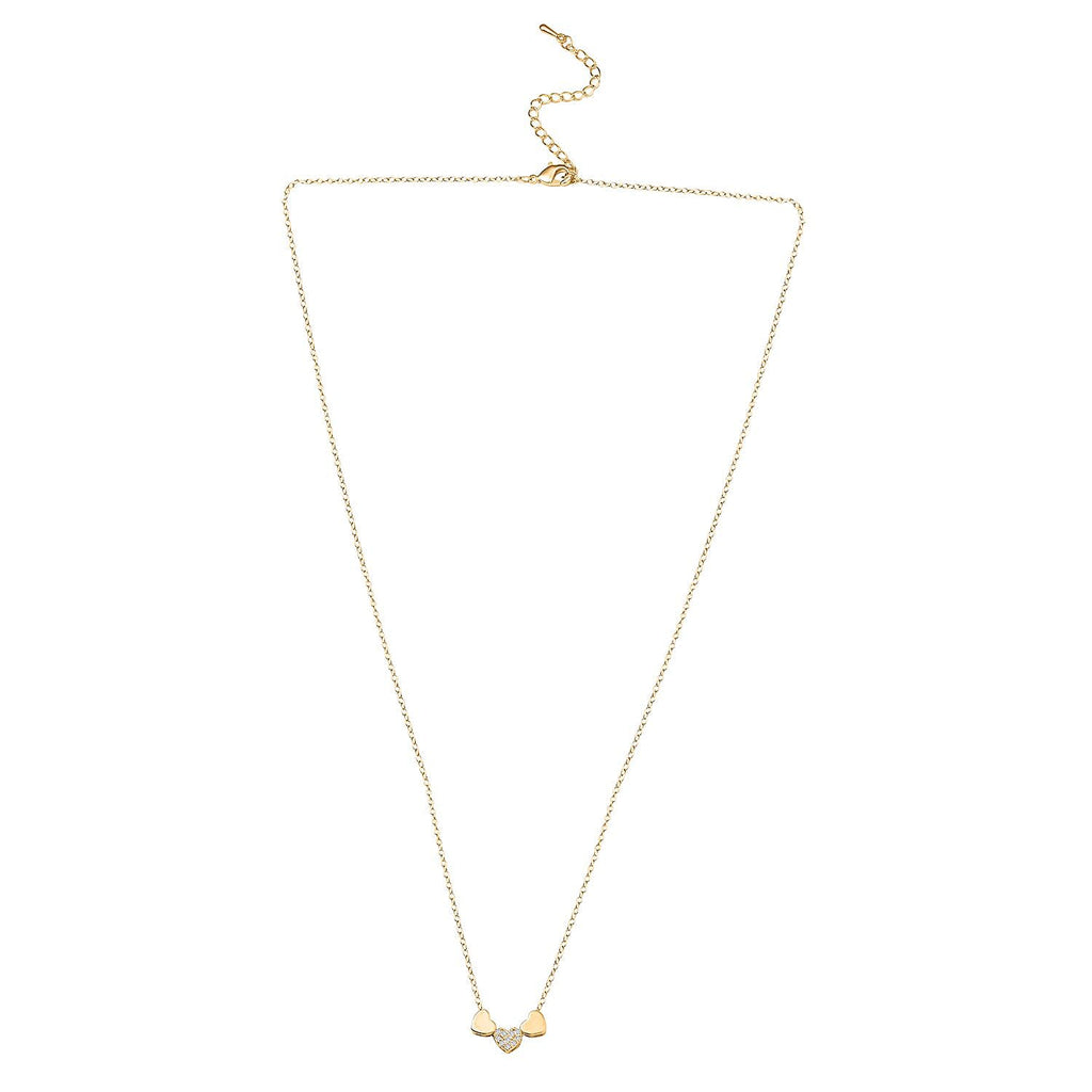 Cubic Zirconia Heart Necklace (Size - 20-2 inch Ext.)