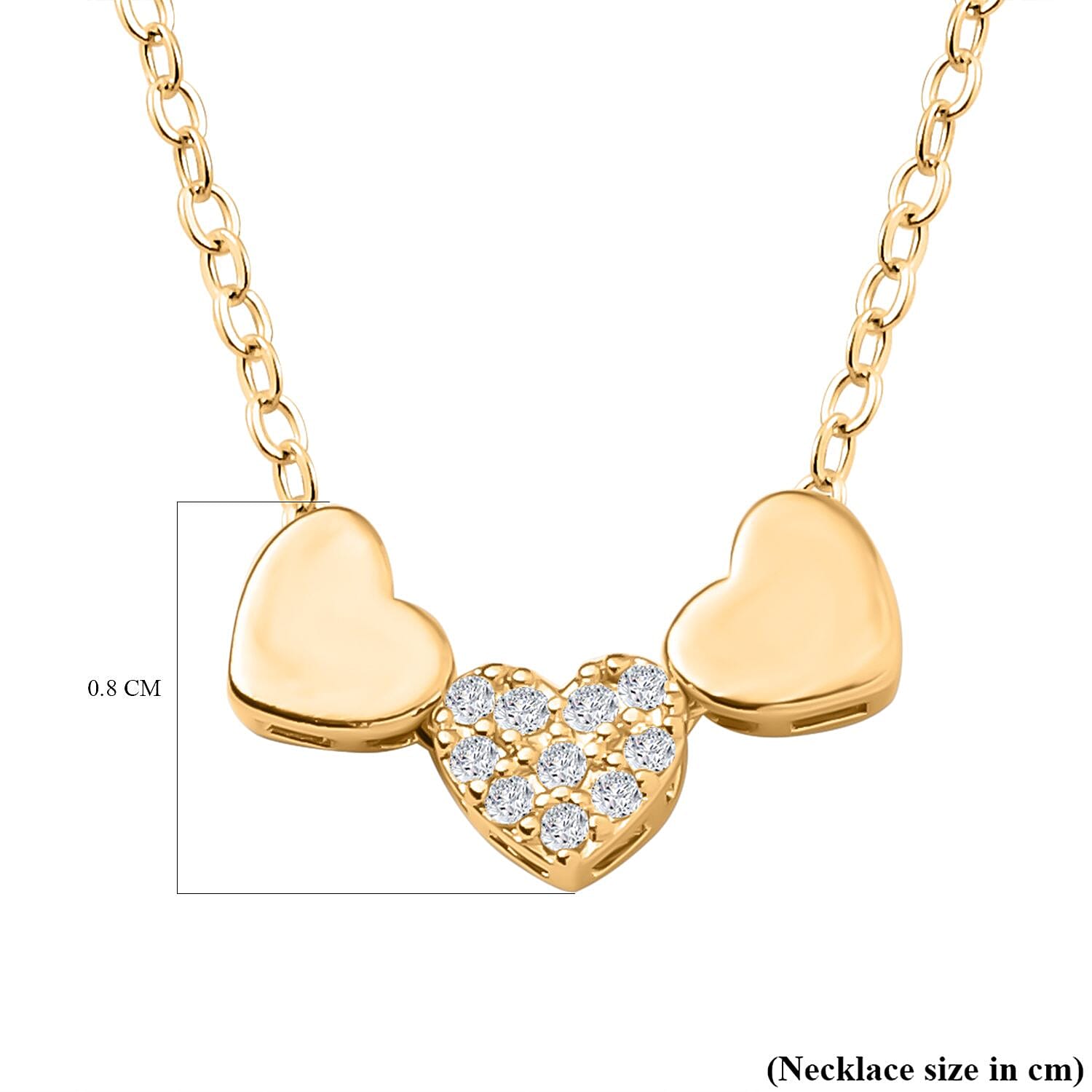 Cubic Zirconia Heart Necklace (Size - 20-2 inch Ext.) 7590789 4