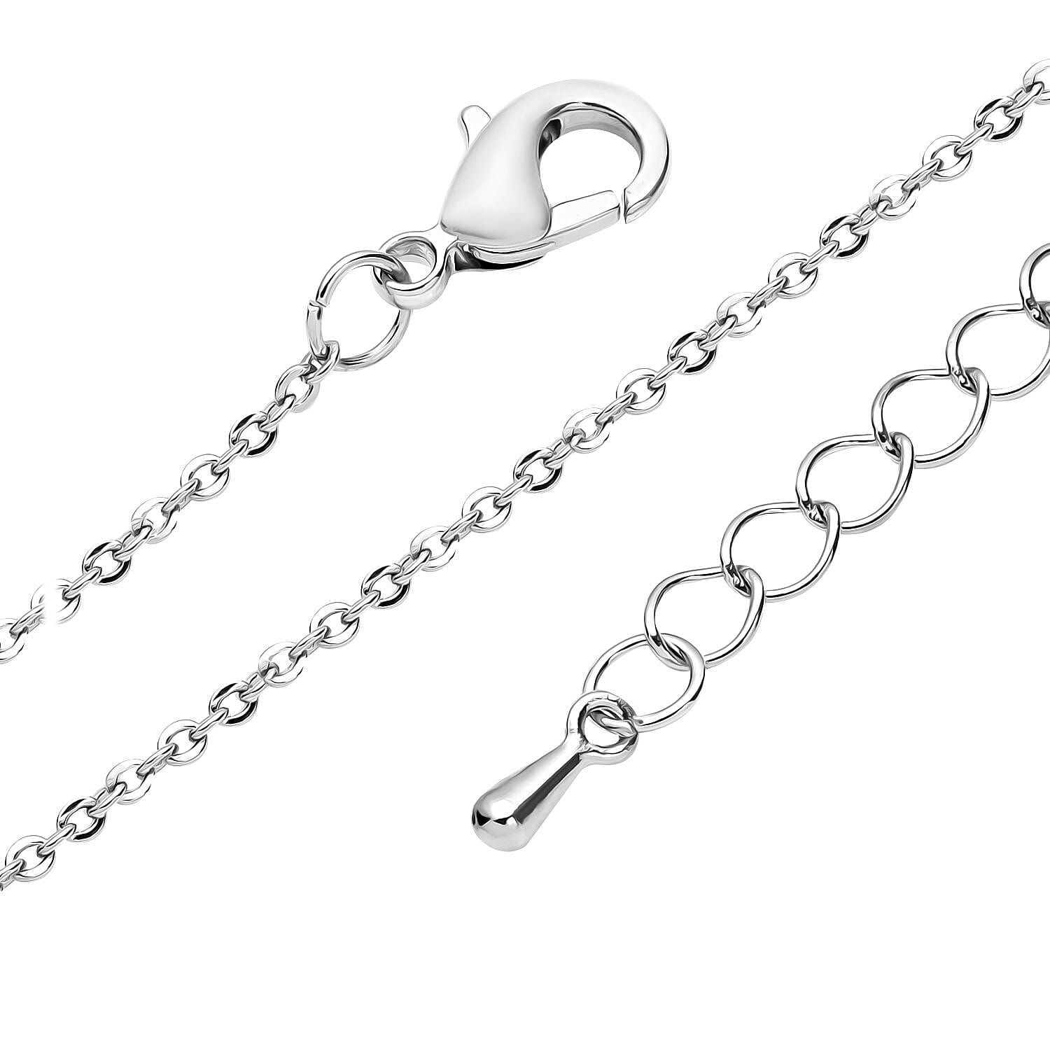 Cubic Zirconia Heart Necklace (Size - 20) in Silver Tone 7606763 4