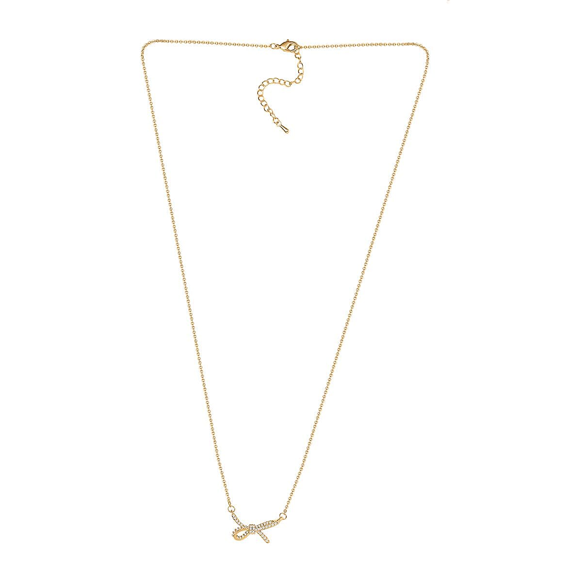 White Cubic Zirconia Necklace (Size - 20) Pure Yellow Brass 0.10 ct 0.100 Ct. 7590820 2
