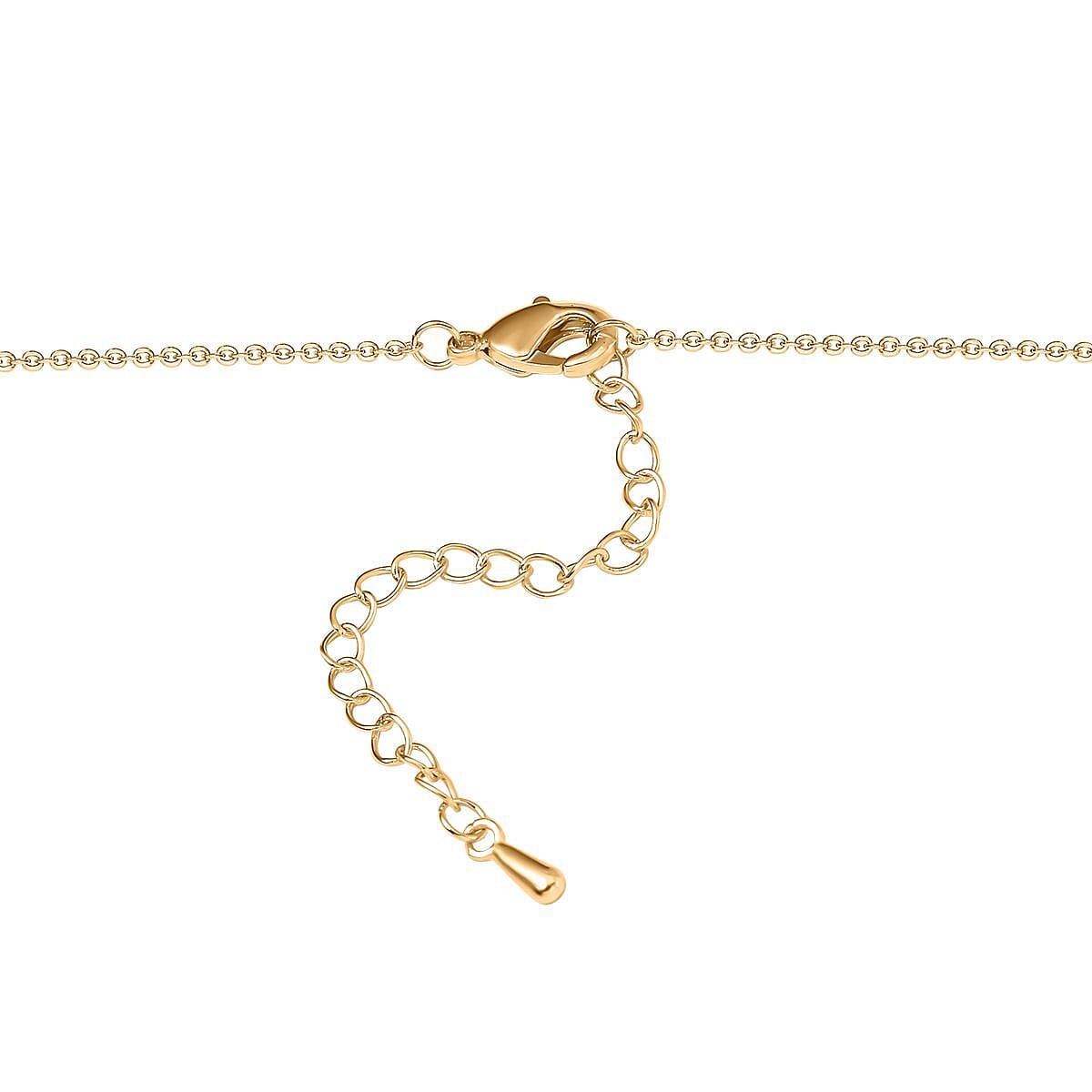 White Cubic Zirconia Necklace (Size - 20) Pure Yellow Brass 0.10 ct 0.100 Ct. 7590820 3