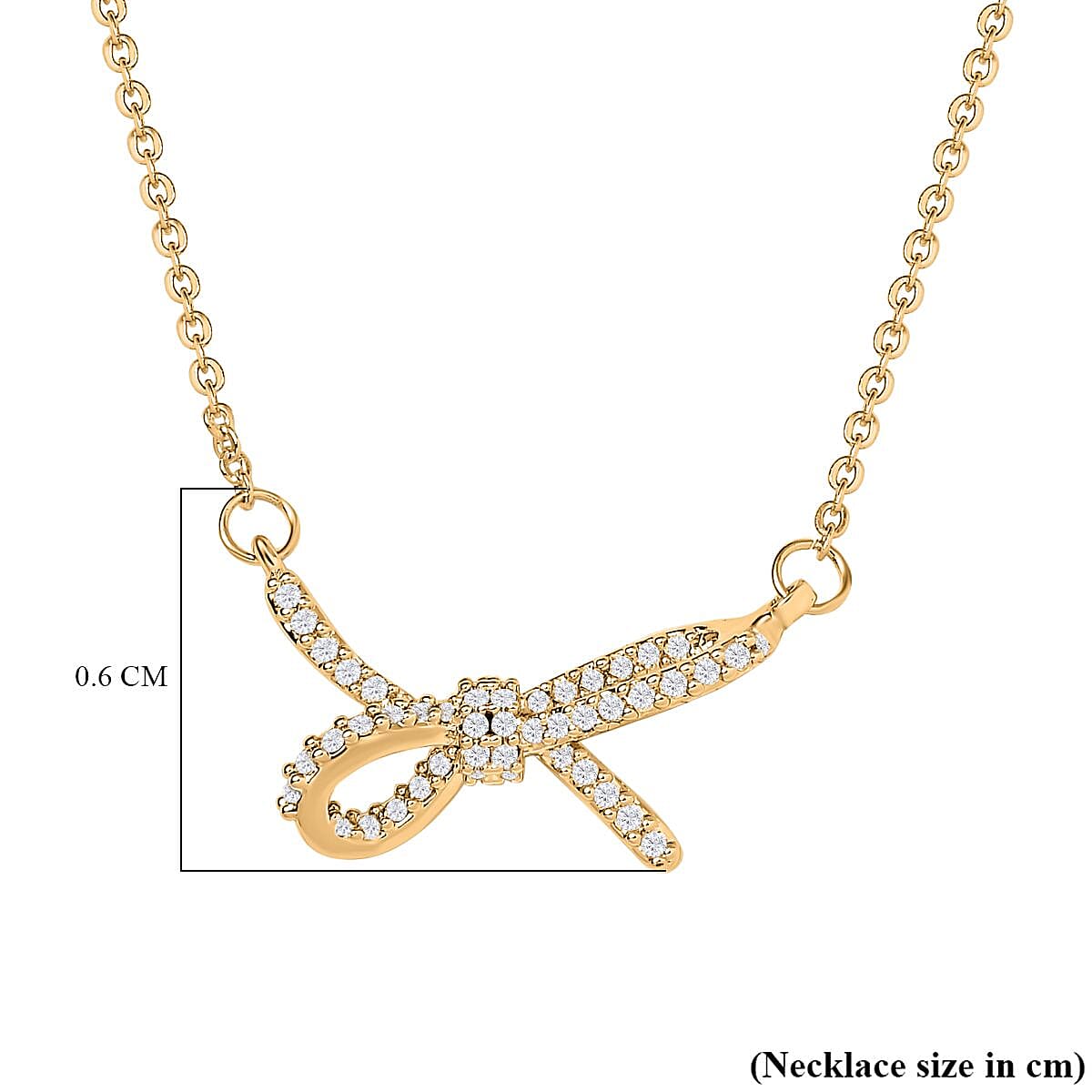 White Cubic Zirconia Necklace (Size - 20) Pure Yellow Brass 0.10 ct 0.100 Ct. 7590820 4