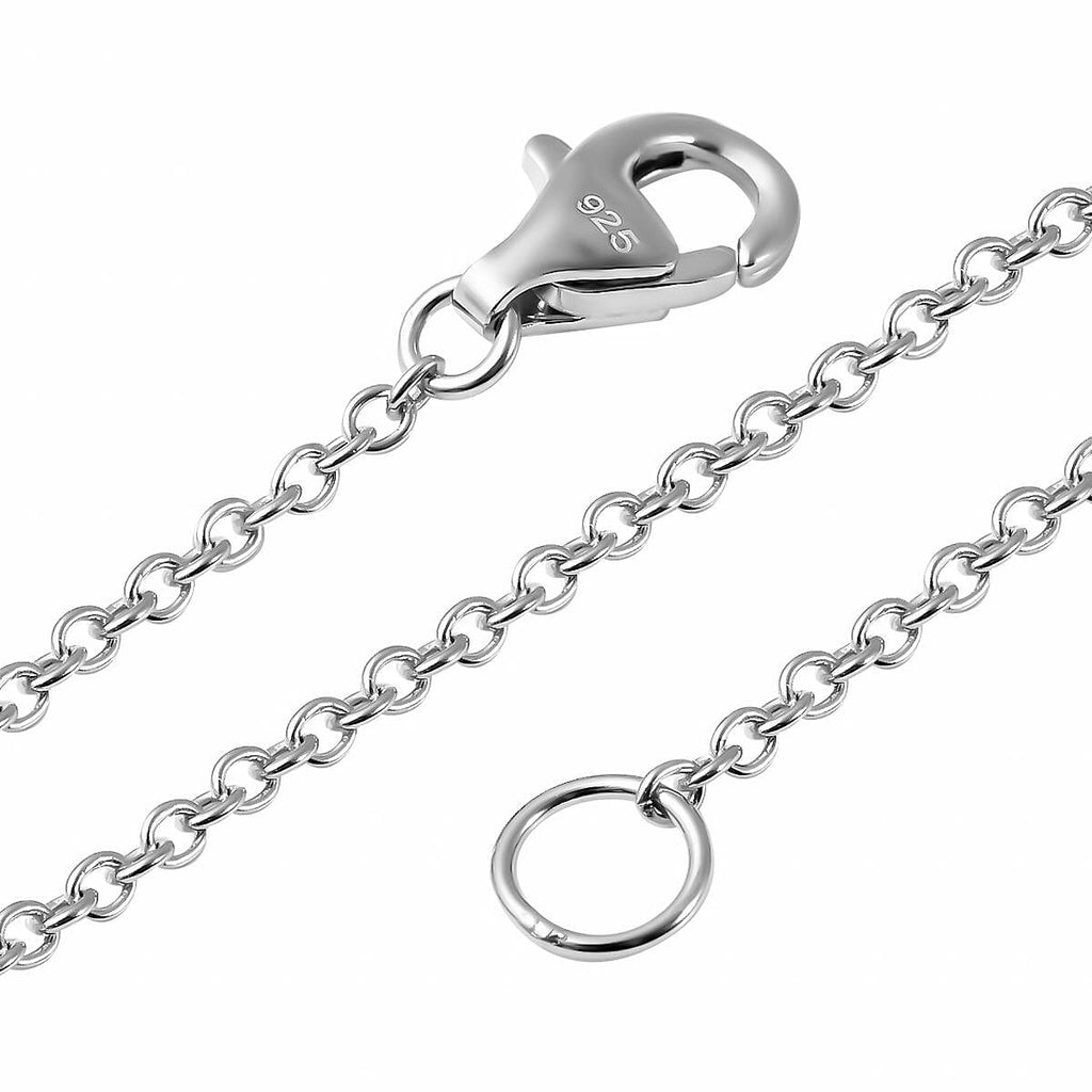 NY Closeout - Cubic Zirconia Heart Necklace (Size - 20) in Rhodium Overlay Sterling Silver, Silver Wt. 5.00 Gms