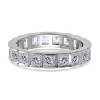 NY Closeout - Cubic Zirconia Band Ring in Rhodium Overlay Sterling Silver