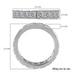 NY Closeout - Cubic Zirconia Band Ring in Rhodium Overlay Sterling Silver