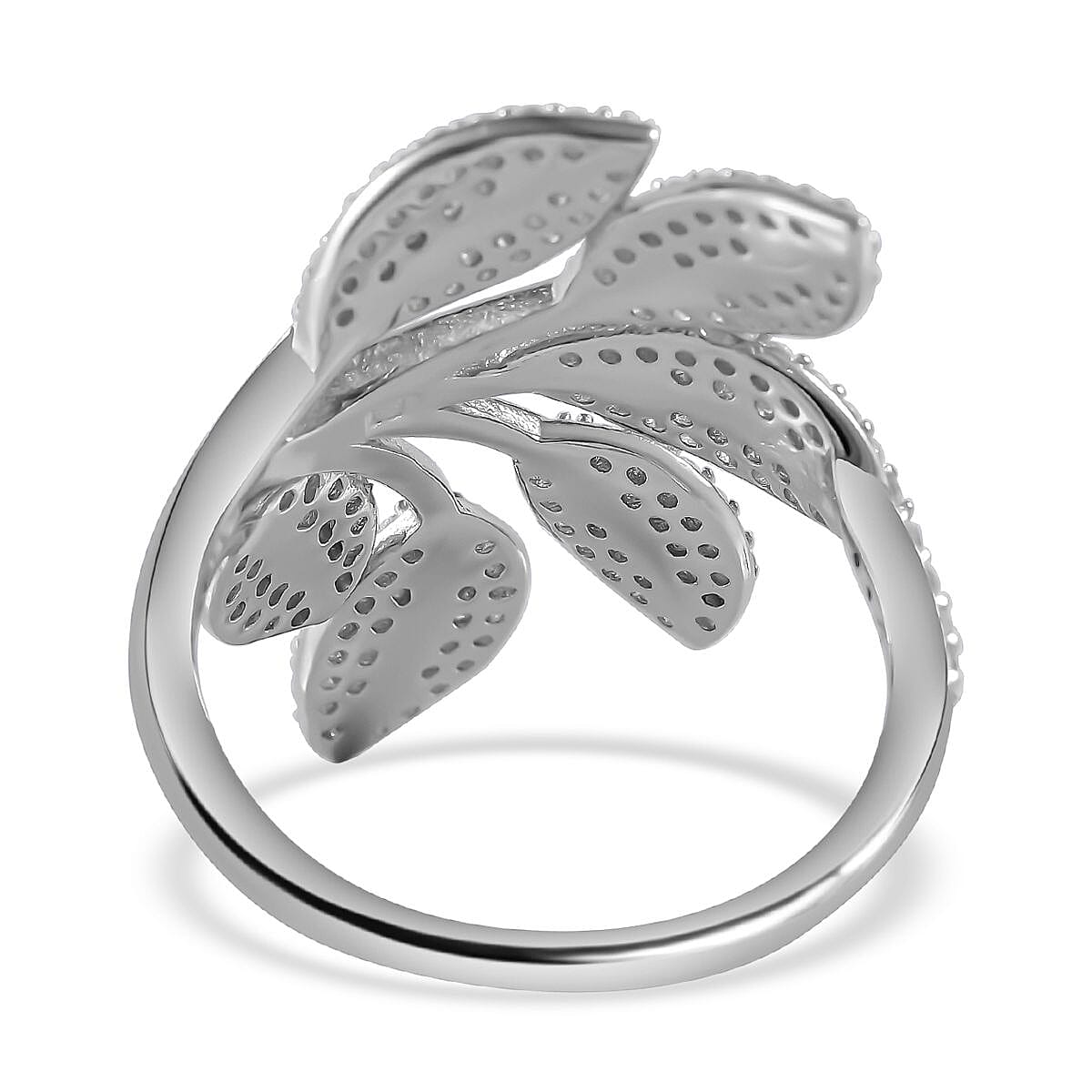 White Cubic Zirconia Ring in Rhodium Overlay Sterling Silver 2.21 ct 2.210 Ct. 7624111 5