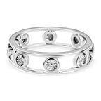 Diamond Bubble Stacking Band Ring in Sterling Silver