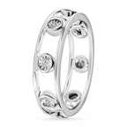 Diamond Bubble Stacking Band Ring in Sterling Silver