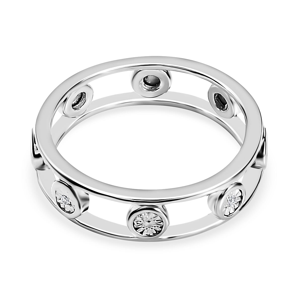 Diamond Bubble Stacking Wedding Band Ring in Sterling Silver 7634639 4