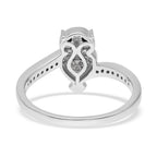 White Diamond & Black Diamond Owl Ring in Platinum Overlay Sterling Silver 0.25 Ct