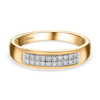 Diamond Half-Eternity Band Ring in 18K Yellow Gold Vermeil Plated Sterling Silver 0.16 Ct.