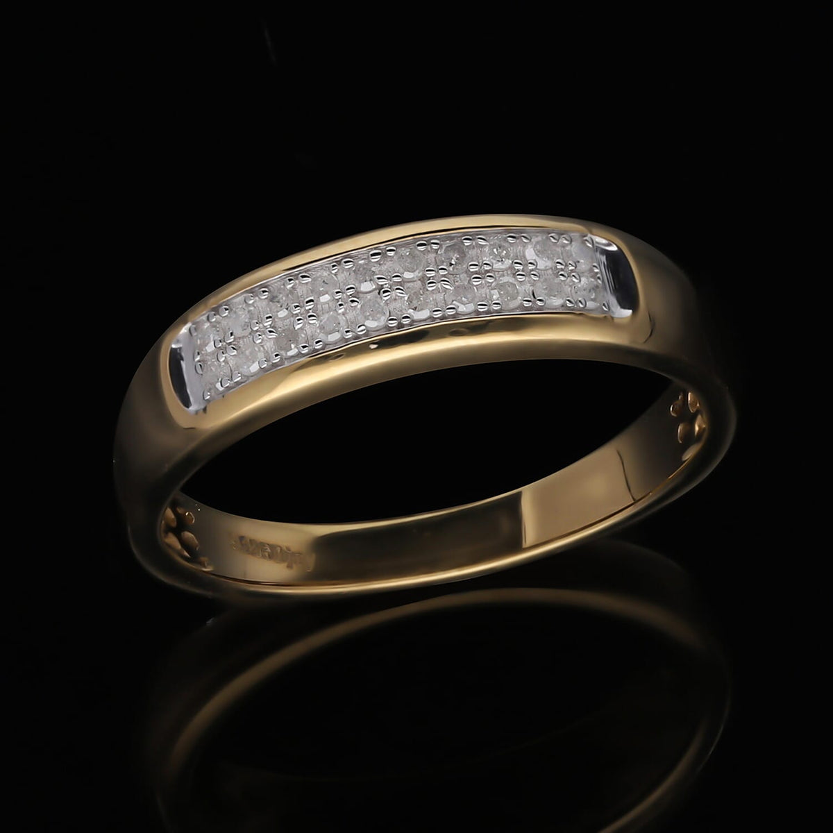 Diamond Half-Eternity Wedding Band Ring in 18K Yellow Gold Vermeil Plated Sterling Silver 0.16 Ct. 7619465 1