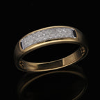 Diamond Half-Eternity Band Ring in 18K Yellow Gold Vermeil Plated Sterling Silver 0.16 Ct.