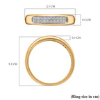 Diamond Half-Eternity Band Ring in 18K Yellow Gold Vermeil Plated Sterling Silver 0.16 Ct.