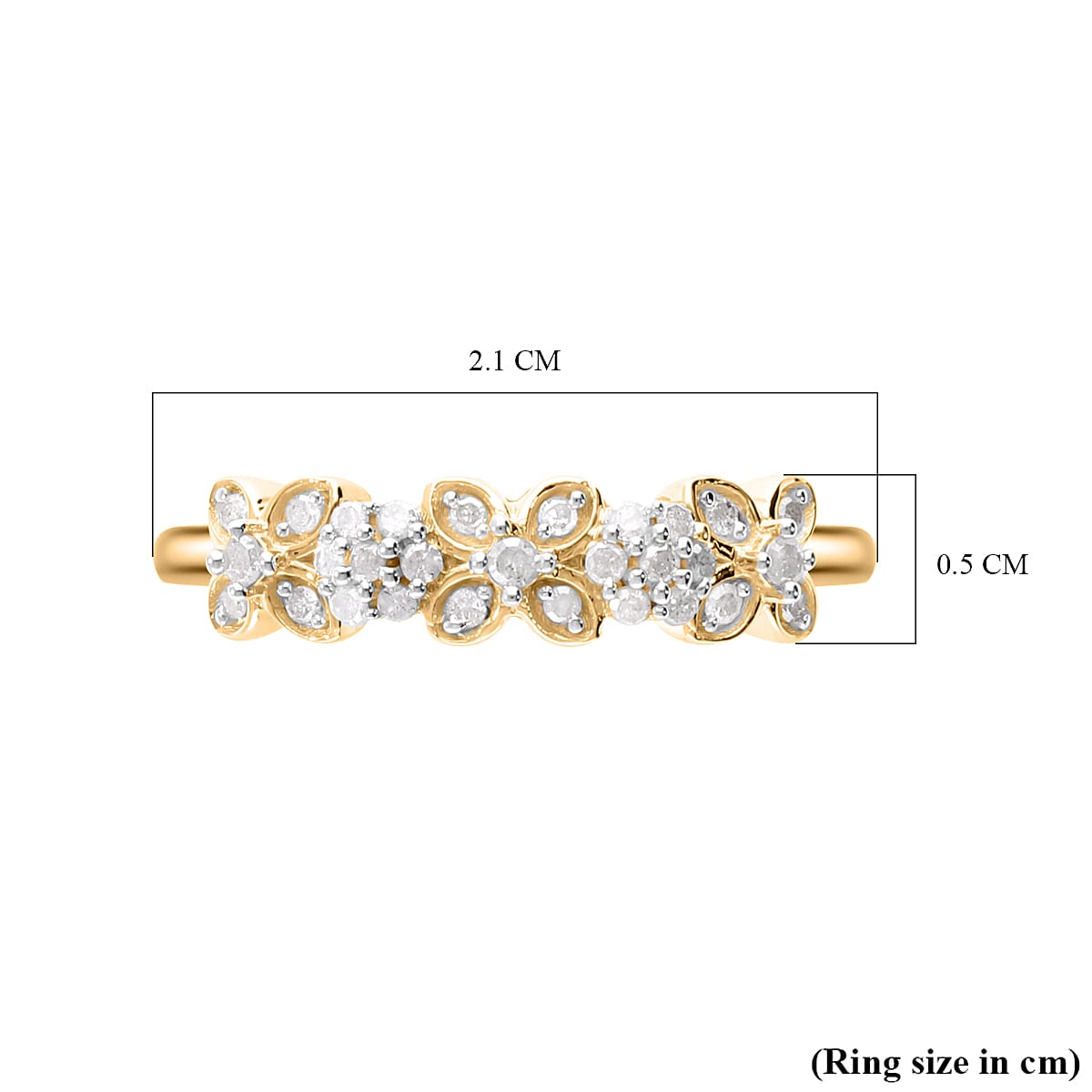 Diamond Floral Wedding Band Ring in 18K Vermeil Yellow Gold Plated Sterling Silver 0.25 Ct 7641658 5