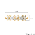 Diamond Floral Band Ring in 18K Vermeil Yellow Gold Plated Sterling Silver 0.25 Ct