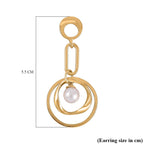 Designer Insipred White Shell Pearl Paperclip Earrings
