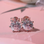 Natural Zircon Stud Earrings in Rhodium Overlay Sterling Silver 2.40  Ct.