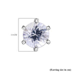 Natural Zircon Stud Earrings in Rhodium Overlay Sterling Silver 2.40  Ct.