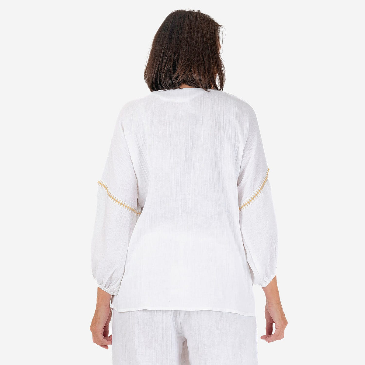 TAMSY Pure Cotton Embroidered Gauze Top 7720895 2