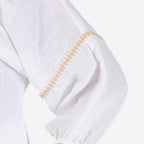 100% Cotton Tamsy Embroiderd Gauze Top Size L (16-18) -White