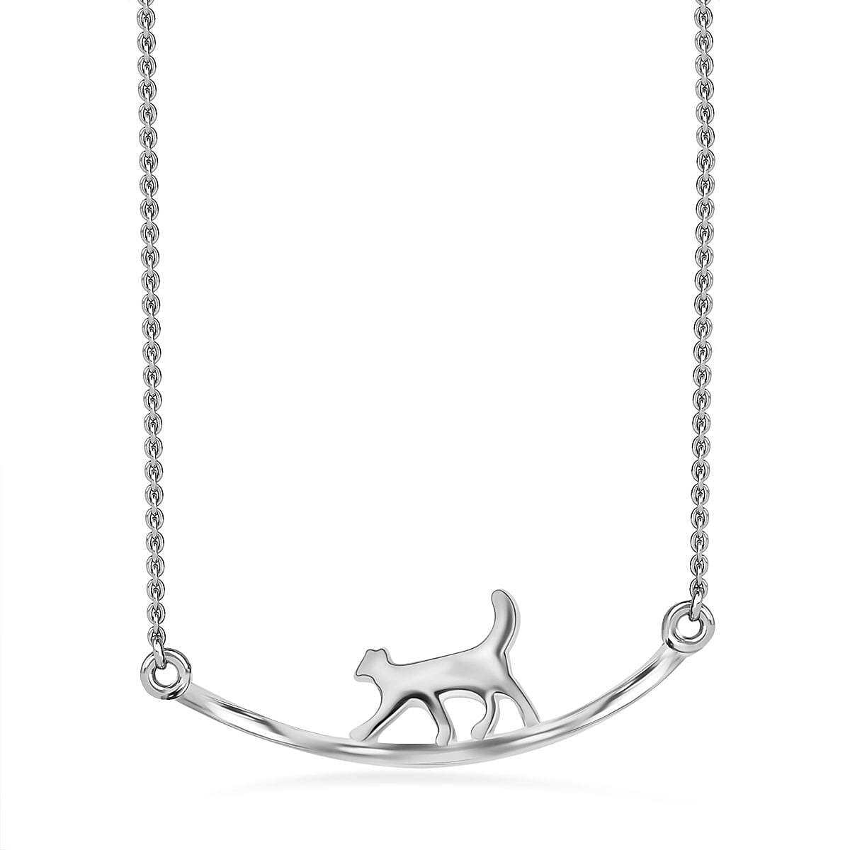 Platinum Overlay Sterling Silver Necklace (Size - 20) 7574921 0