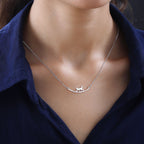 Platinum Overlay Sterling Silver Necklace (Size - 20)