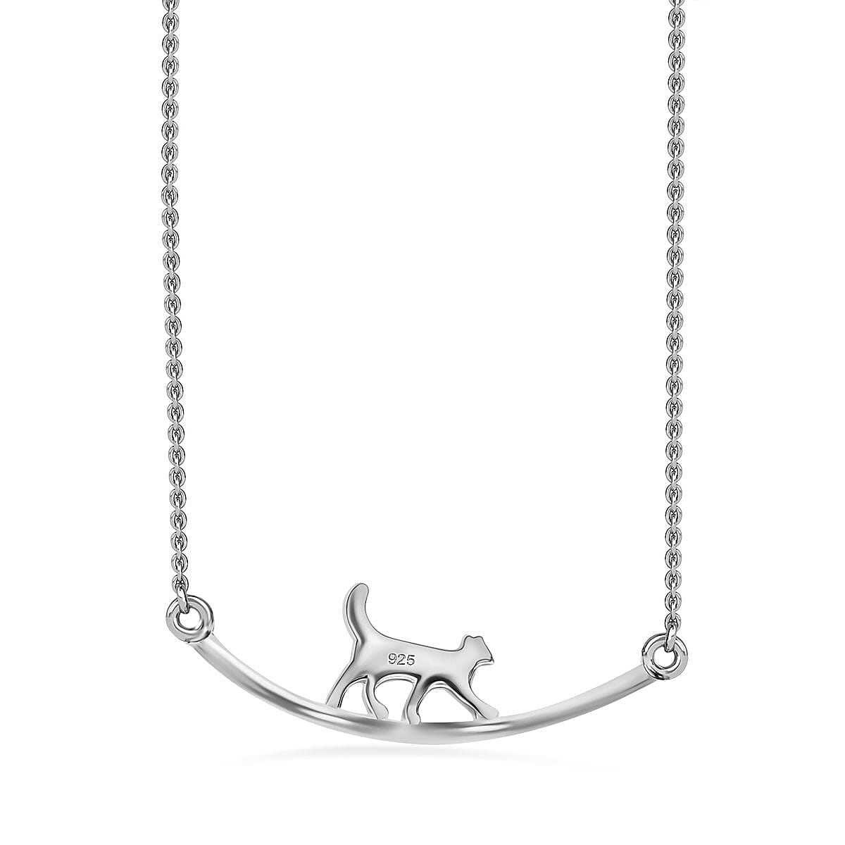 Platinum Overlay Sterling Silver Necklace (Size - 20) 7574921 4
