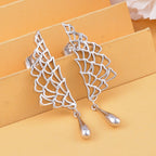 LucyQ Angel Wing Collection - Rhodium Overlay Sterling Silver Earrings, Silver Wt 7.00 Gms