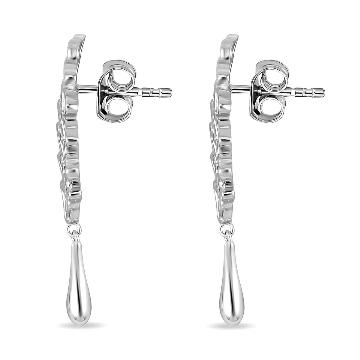 Lucy Q Drip Collection Rhodium Overlay Sterling Silver Angel Wing Earrings, Silver Wt. 7.00 Gms 7563696 4