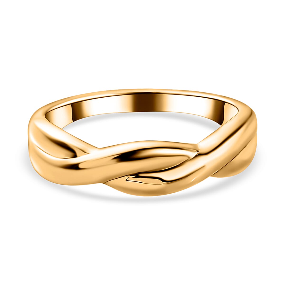 Waterproof Criss-Cross Ring in 18K Vermeil Yellow Gold Plating Sterling Silver 7616855 0