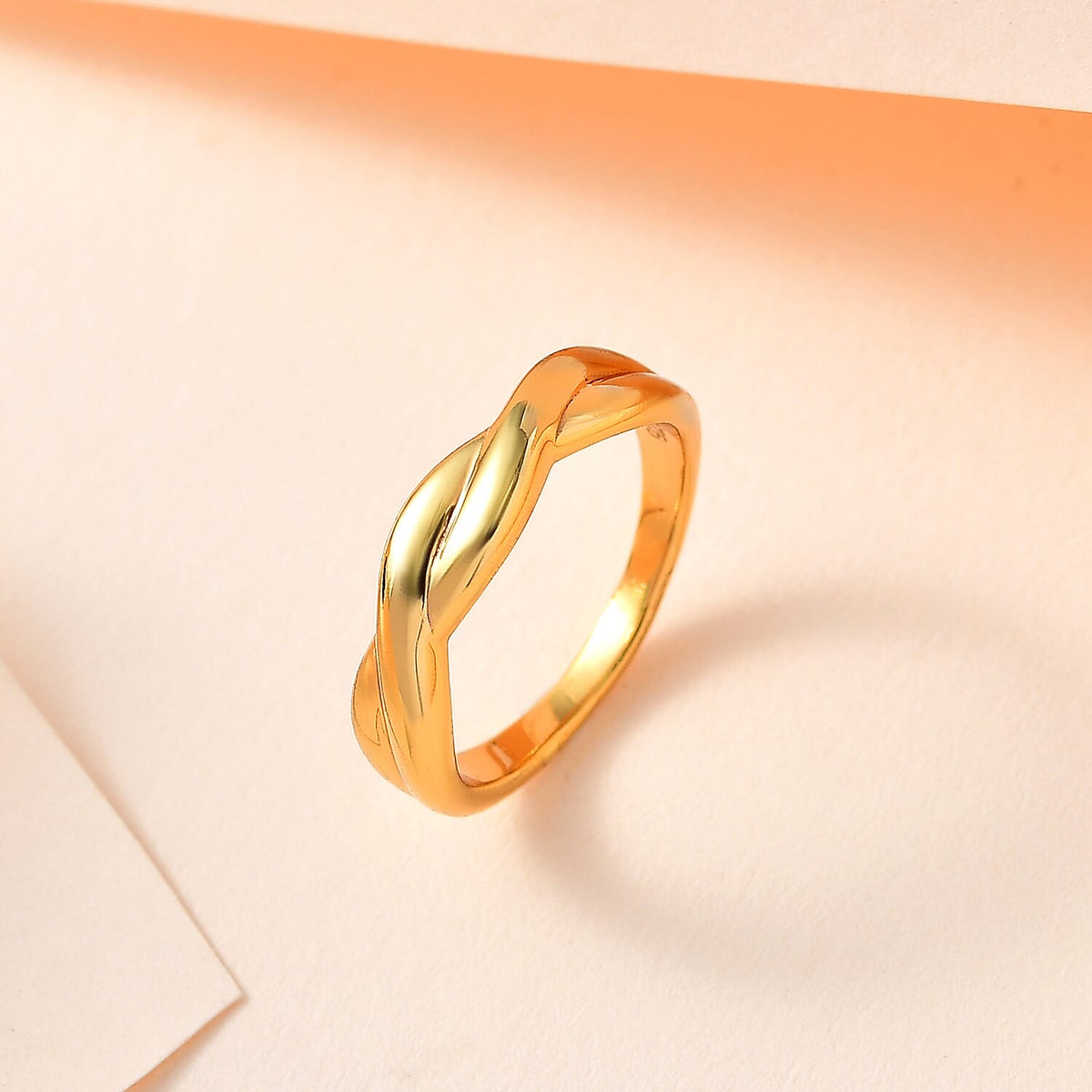 Waterproof Criss-Cross Ring in 18K Vermeil Yellow Gold Plating Sterling Silver 7616855 1
