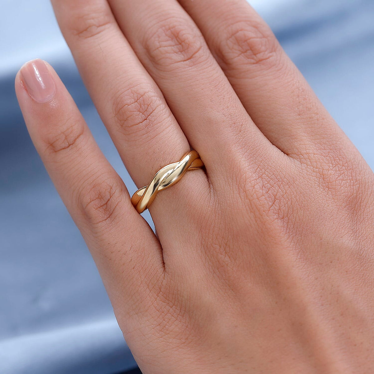 Waterproof Criss-Cross Ring in 18K Vermeil Yellow Gold Plating Sterling Silver 7616855 2