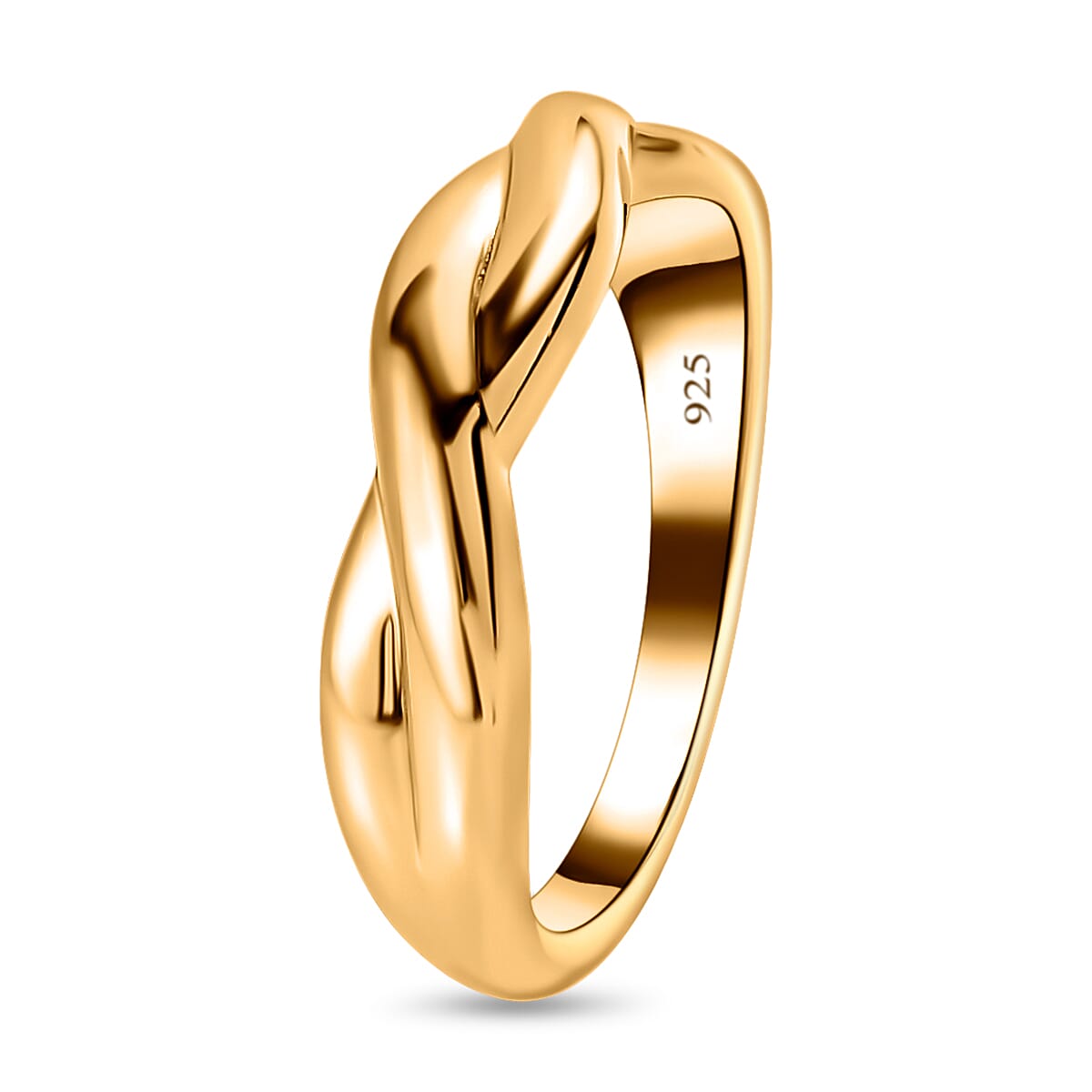 Waterproof Criss-Cross Ring in 18K Vermeil Yellow Gold Plating Sterling Silver 7616855 3