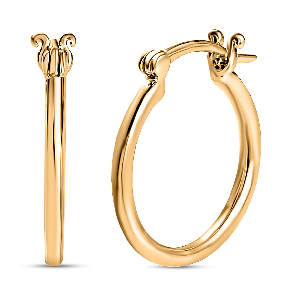 Waterproof Full Hoop Earring in 18K Vermeil Yellow Gold Plating Sterling Silver 7616835 0
